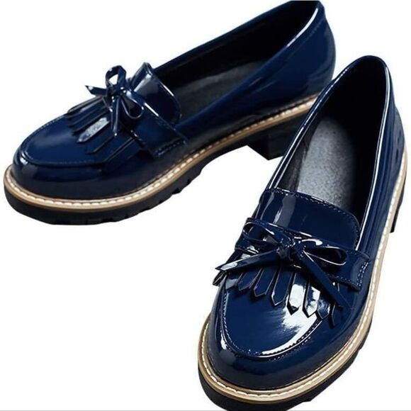 (57-4501) Tassel Loafers Navy Blue Sz 42 (11.5) - Picture 3 of 11